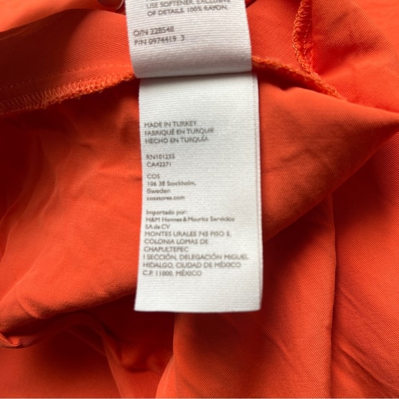 COS 100% Viscose Elegant Orange A line Women's Skirt Sz 2 - Picture 7 of 10